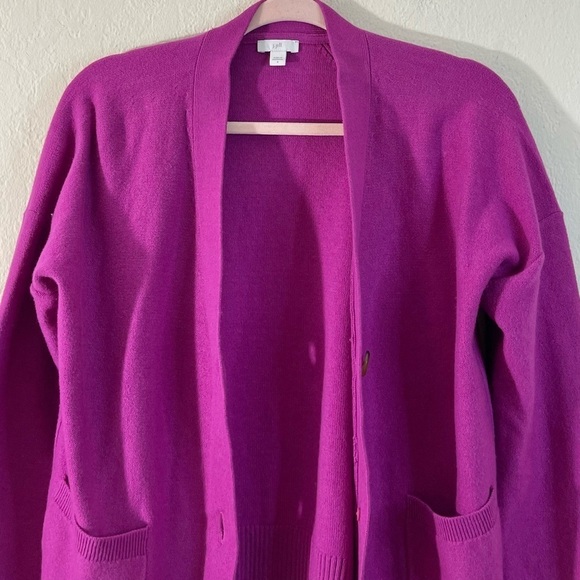 J. Jill Cotton Blend Long Sleeve Button Front Sweater Cardigan Small Pockets - Picture 6 of 10